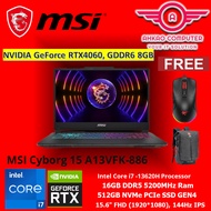 MSI Cyborg 15 A13VFK-886 15.6'' FHD Gaming Laptop ( i7-13620H, 16GB, 512GB SSD, RTX4060 8GB, W11 )