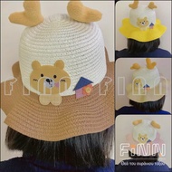 Finn Children's Summer Hat Cute Bear Character Knitted Hat for Girls