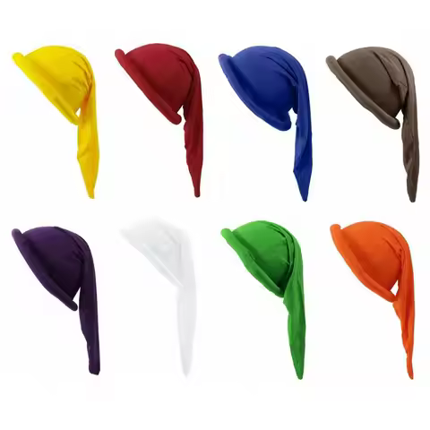 Quick-drying Polyester Party Dwarf Hat Breathable High Elasticity Elf Cosplay Cap Solid Color Dwarf