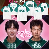 Squid Game Green 456 T-shirt Halloween Cosplay Costume Short Sleeve Unisex Plus Size