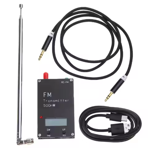 2000M 0.5W 500mW FM Transmitter Frequency LCD Display Stereo Digital 76-108MHz Adjustable Frequency 