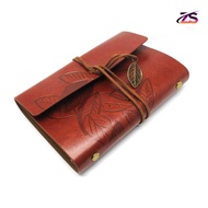 Zhafry Shop - PHANTACI A6 Paper Retro Leaf Leather Binder Notebook - BSD666