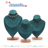 ARMARIO Necklace Display Rack, Wooden Suede Jewelry Storage Rack,   Show Display Model Necklace
