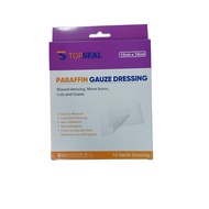 TOPSEAL PARAFFIN GAUZE DRESSING 10CM X 10CM 10PCS/BOX WOUND DRESSING GAUZE