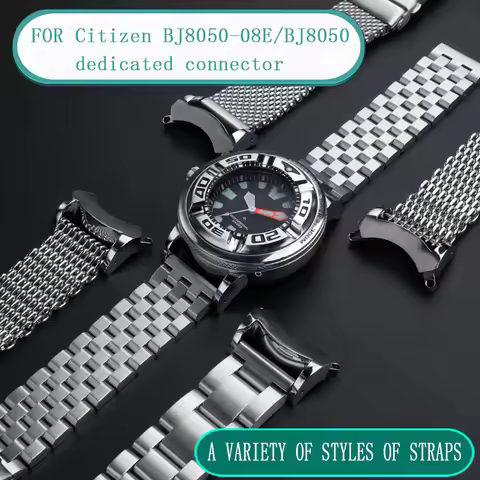 Adapt to Citizen BJ8050-08E/BJ8050 men's watch solid high-quality stainless steel special connector 