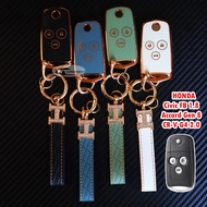 TPU Key Case With Chain Folding For Honda Civic FB 1.8/Accord Gen8/CR-V Gen4 2.0