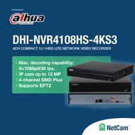 DAHUA NVR DHI-NVR4108HS-4KS3 8 CHANNEL UP TO 12MP/4K RECORDER CCTV IP