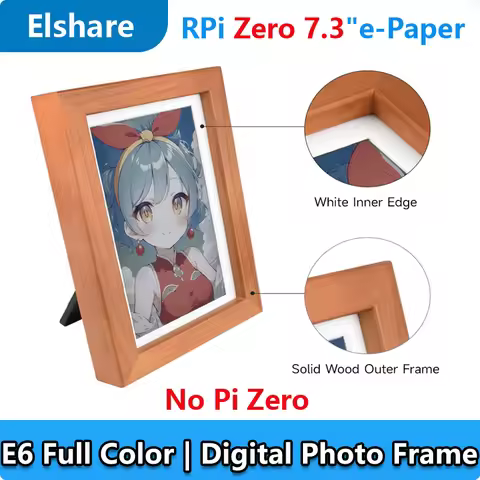 Raspberry Pi Zero Pi0 2W Digital Photo Frame 7.3 inch 800×480 Resolution E6 Full Color E Paper Ink C
