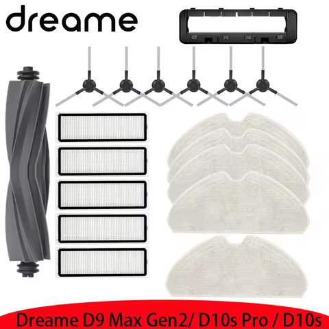 Dreame D9 Max Gen 2, Dreame D10s Pro Robot Vacuum Accessories Main Brush Filter Mop Rag Replacement 