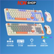 K820 led rainbow wired gaming keyboard and mouse Combo, beautiful quality 3600DPI mouse mechanical k