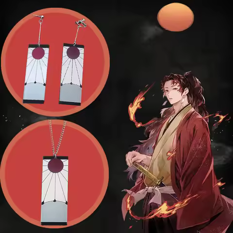 Anime Slayer Earrings Tsugikuni Yoriichi Ear Bone Clip The Breath Of The Sun For Anime Fans Jewelry 