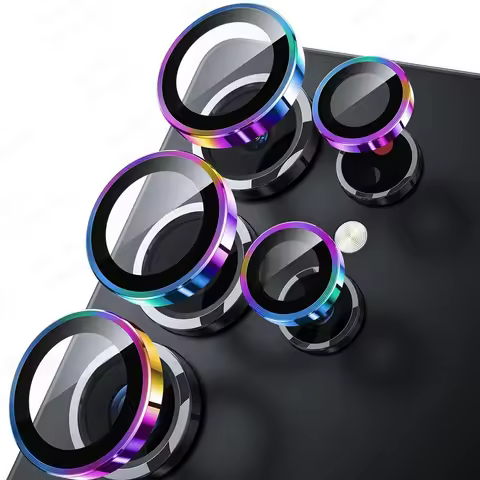 Aluminum Alloy Camera Glass Case For Samsung Galaxy S25 Ultra 3D Metal Ring Lens Protector Cap S24 F