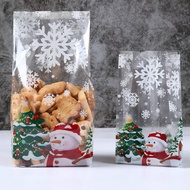 50pcs Christmas Transparent Lootbags Plastic Goodies Bags Gift Bag Kids Gift Candies Packaging Bags Christmas Decorations For Home 2023 Christmas Gift Happy New Year 2024