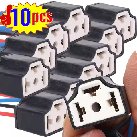10/6/4/2pcs Car Bulb Lampholder 3-hole Ceramic H4 Wire Wiring Car Headlight Bulb Light Beam Socket P