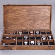 大型手錶收納盒個人化太陽眼鏡架木製手錶展示櫃