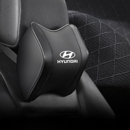 Leather Car Headrest Memory Foam Car Seat Lumbar Support Neck Pillow for Hyundai i10 Kona Getz Accen
