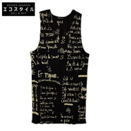 Pleats Please PP41-JK691 Brown French Menu Print Sleeveless Top, Size 3 [Used]