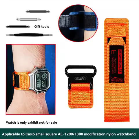 AE1200 Waterproof nylon watch strap For CASIO AE-1000/ae1200WH/1300/1500 A168/W-218H Canvas watch ch