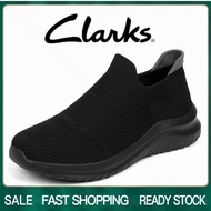 รองเท้า clarks ผู้ชาย รองเท้า clarks รองเท้าหนัง clarks รองเท้าผ้าใบลําลอง ส้นแบน สีดํา สไตล์เกาหลี ไซซ์ EU 45 46 สําหรับผู้ชาย Wither Black Eu:42