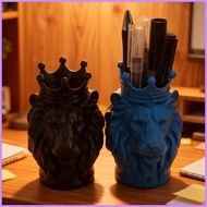 Desk Pen Holder Small Lion Shape Stationery Storage Pen Cup Desk Organizer for Students Writers Auth