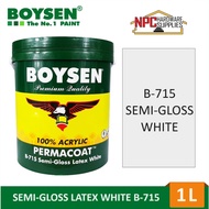 BOYSEN #715 Permacoat Semi-Gloss Latex White 1 &amp; 4 Liter 4L L Gal B-715 B 715 Paint Glossy Shiny