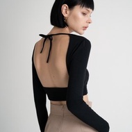 Backless Modal Bra Crop Top | 莫代爾美背綁帶 Bra 上衣 - 黑