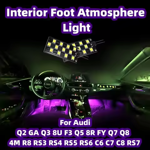 For Audi Q2 GA Q3 8U F3 Q5 8R FY Q7 Q8 4M R8 RS3 RS4 RS5 RS6 C6 C7 C8 RS7 E-Tron GE 2 Car Footwell L