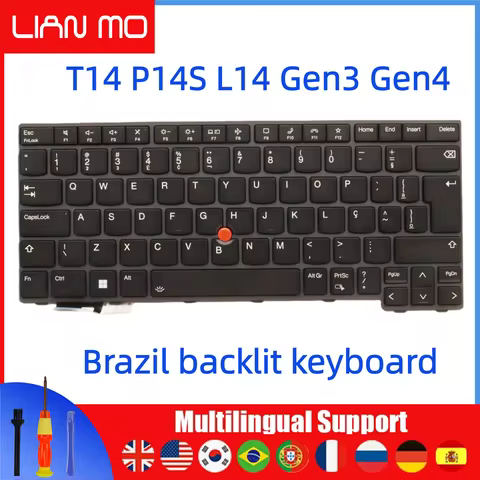 UK/BE/BR/BG/CAFR/FR/DE/SP/IT/DK/NORD/HU/SE/CH/ Backlit Keyboard for Lenovo Thinkpad T14 Gen3 Gen4/P1