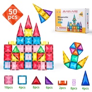 MAGPLAYER Magnetic Toys High Strength Block Plate Colourful Diamond Surface 50/78/106Pcs Educational
