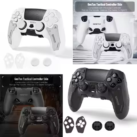 Geekshare GesTac Tactical Skin Set for PS5 Edge Controller – Anti-Slip Silicone Protective Cover Ski