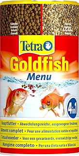 Tetra Goldfish Menu 4-in-1 Fish Food Mix with Crisps, Flakes, Granules and Daphnia for All Goldfish 