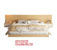 Giường Ngủ Gỗ MDF Phong Cách Nhật Kèm Tab KT 1m8x2m