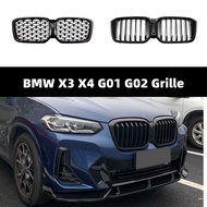 BMW X3 X4 G01 G02 2018-2025 Front Grille Diamond Single line Bumper Front Grill Bodykit Accessories