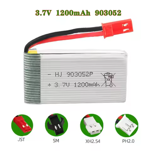 3.7V 1200mAh 903052 25C Li-Po Battery Rechargeable Batteries With Plug For HJ R/C X5SW M18 H5P X5 Fo