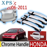 xps For Honda Civic 2006-2011 Chrome Door Handle Cover Trim Set of 4Pcs MK8 Accessories 2007 2008 2009 2010 Car Styling