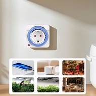 24-Hour EU Plug-in Mechanical Countdown Timer with 15 Minute Intervals 220V for Aquariums Hydroponic