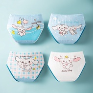 LJMOFA 4PCS Panty for girl kids Cotton Teens Girl Briefs Cute Cartoon Girls Underwear for 2-14Yrs