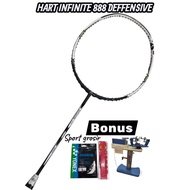 HART INFINITE 888 ATTACK/DEFENSIVE RACKET BONUS BG66 + GRIP + INSTALLATION (READY TO USE)