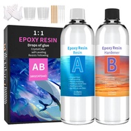 Epoxy Resin Kit for Beginners 8oz 8oz Crystal Clear Cast Resin Set Yellowing Resistant Starters Diy Accessory for Making Decors Ornaments Pendants Drops upgrade