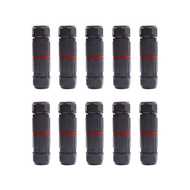 10Pcs IP68 Waterproof Terminal Block 3 PIN Electrical Wire Cable Connector Outdoor Plug Socket