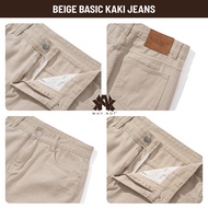Quần Jean Nam WHY NOT Beige Basic Jean- Quần Jeans Nam Màu Be Form Straight Fit Phong Cách Clean Fit