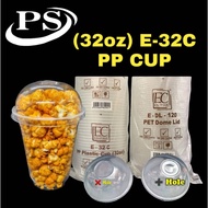 (32oz) E-32C PP Cup with Dome Lid  - Disposable Plastic Cup - Drinking / Popcorn Cup