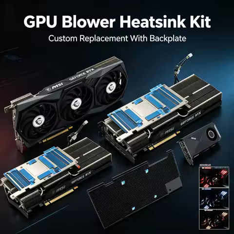 Custom Replacement Blower Heatsink & Backplate – For ASUS RTX 3080/3090 TURBO Series, Direct Bolt-On