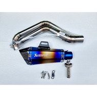 Sale คอท่อ งานแสตนเลส สำหรับ GSX 150 พร้อมปลายท่อ Akapovic Shorty มีหู งานดีมาก