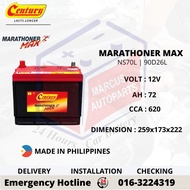 CENTURY MARATHONER MAX NS70L | 90D26L AUTOMOTIVE CAR BATTERY