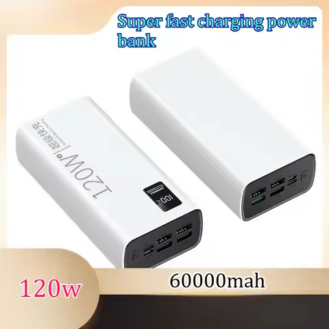 60000mAh 120W Super Fast Charging Power Bank with Large Capacity Typec Digital Display and Durable M