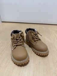 Timberland 啡色兒童工裝靴 側拉鍊 碼數22