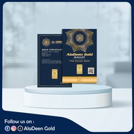 AlaDeen Gold®️ 1gram Exclusive Gold Bar 999.9Au Emerald (The Purest Gold)