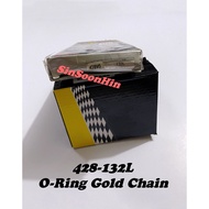 CHOHO MOTORCYCLE 428-132L O-RING GOLD CHAIN #rantai emas 428 oring o ring motor