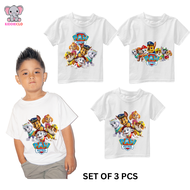KIDDIE CLO SET of 3 kids t shirt for boys kids (PAW PATROL) DAMIT PANG BATA kids shirt 0 to 12 years old